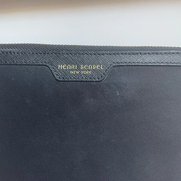 Henri Bendel Black Continental Wallet w/ Purple Interior - Picture 2 of 8